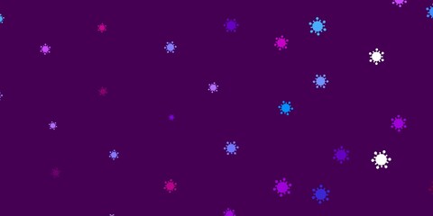 Light blue, red vector pattern with coronavirus elements.