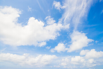 Naklejka na ściany i meble Blue sky with fluffy cloud sunny day