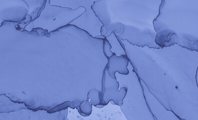 Blue Ink Texture. Marble Splatter. Abstract 