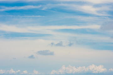 Blue sky with fluffy cloud sunny day