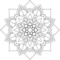 Easy Mandala coloring book simple and basic for beginners, seniors and children. Set of Mehndi flower pattern for Henna drawing and tattoo. Decoration in ethnic oriental, Indian style.
