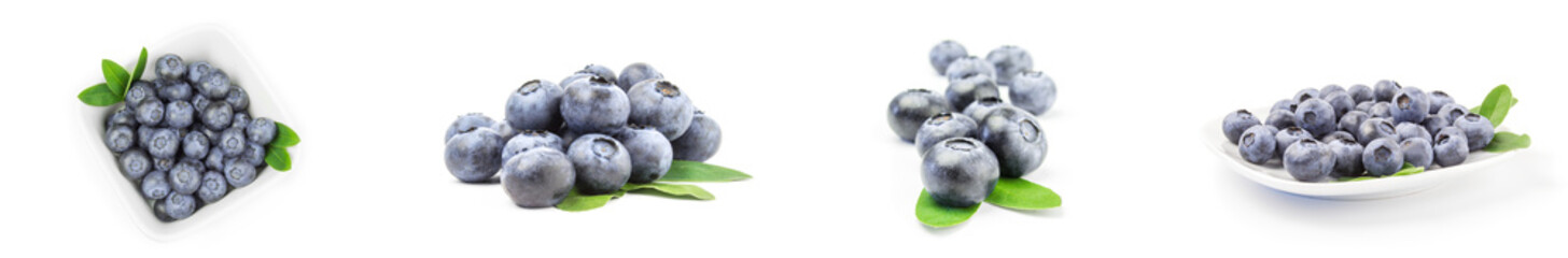 Collage of huckleberry on a white background clipping path