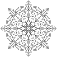 Easy Mandala coloring book simple and basic for beginners, seniors and children. Set of Mehndi flower pattern for Henna drawing and tattoo. Decoration in ethnic oriental, Indian style.