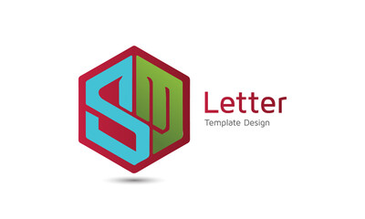 Letter SM design template, custom professional logo design