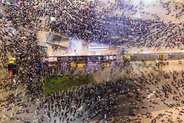 Warsaw, Poland - October 30 2020: Woman's Strike, massive women's and men's protests against the...