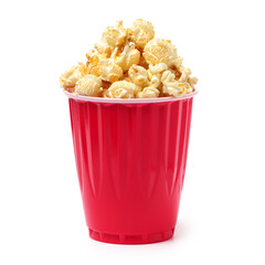 Popcorn on a white background