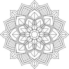 Easy Mandala coloring book simple and basic for beginners, seniors and children. Set of Mehndi flower pattern for Henna drawing and tattoo. Decoration in ethnic oriental, Indian style.