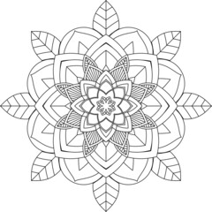 Easy Mandala coloring book simple and basic for beginners, seniors and children. Set of Mehndi flower pattern for Henna drawing and tattoo. Decoration in ethnic oriental, Indian style.