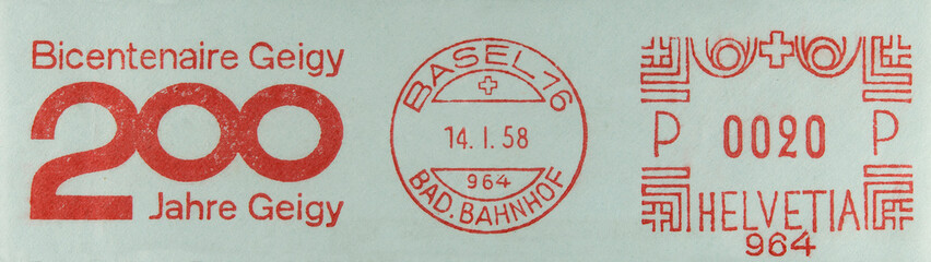 Briefmarke stamp gestempelt used frankiert cancel gebraucht vintage retro alt old slogan werbung...