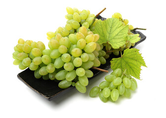 green grapes isolated on the white background