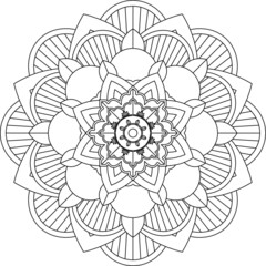 Easy Mandala coloring book simple and basic for beginners, seniors and children. Set of Mehndi flower pattern for Henna drawing and tattoo. Decoration in ethnic oriental, Indian style.