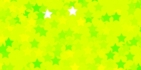 Light Green, Yellow vector pattern with abstract stars.