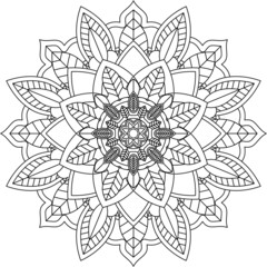 Easy Mandala coloring book simple and basic for beginners, seniors and children. Set of Mehndi flower pattern for Henna drawing and tattoo. Decoration in ethnic oriental, Indian style.