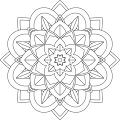 Easy Mandala coloring book simple and basic for beginners, seniors and children. Set of Mehndi flower pattern for Henna drawing and tattoo. Decoration in ethnic oriental, Indian style.