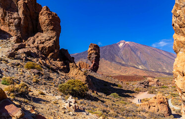 Landscape scenery showing the famous mountain of Teide in Tenerife, Canarias, Spain