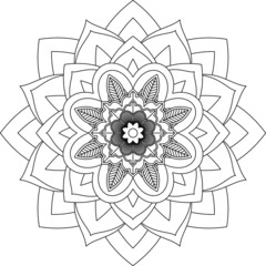 Easy Mandala coloring book simple and basic for beginners, seniors and children. Set of Mehndi flower pattern for Henna drawing and tattoo. Decoration in ethnic oriental, Indian style.