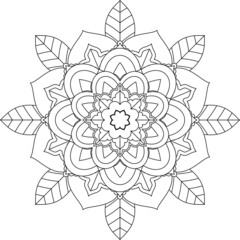 Easy Mandala coloring book simple and basic for beginners, seniors and children. Set of Mehndi flower pattern for Henna drawing and tattoo. Decoration in ethnic oriental, Indian style.