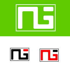 NG letter logo template design.