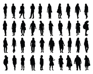 Set of woman silhouette vector