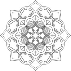 Easy Mandala coloring book simple and basic for beginners, seniors and children. Set of Mehndi flower pattern for Henna drawing and tattoo. Decoration in ethnic oriental, Indian style.