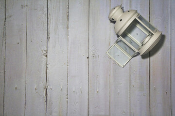 vintage lamp on wooden table