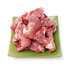 Raw Pork vertebra Isolated On White Background