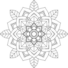 Easy Mandala coloring book simple and basic for beginners, seniors and children. Set of Mehndi flower pattern for Henna drawing and tattoo. Decoration in ethnic oriental, Indian style.