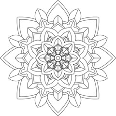 Easy Mandala coloring book simple and basic for beginners, seniors and children. Set of Mehndi flower pattern for Henna drawing and tattoo. Decoration in ethnic oriental, Indian style.