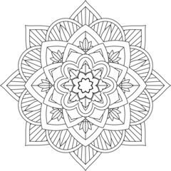 Easy Mandala coloring book simple and basic for beginners, seniors and children. Set of Mehndi flower pattern for Henna drawing and tattoo. Decoration in ethnic oriental, Indian style.