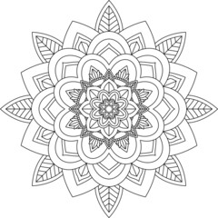 Easy Mandala coloring book simple and basic for beginners, seniors and children. Set of Mehndi flower pattern for Henna drawing and tattoo. Decoration in ethnic oriental, Indian style.