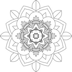 Easy Mandala coloring book simple and basic for beginners, seniors and children. Set of Mehndi flower pattern for Henna drawing and tattoo. Decoration in ethnic oriental, Indian style.