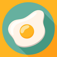 Flat vector icon of fried egg.