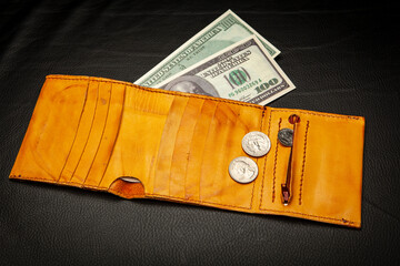 image of leather purse money