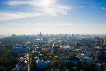 Fototapeta na wymiar Aerial view of Kyiv city historical center of capital of Ukraine