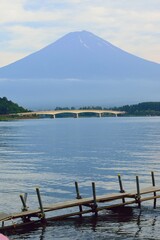 Landscape of Mount Fuji in Japan around lake Kawaguchiko 