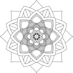 Easy Mandala coloring book simple and basic for beginners, seniors and children. Set of Mehndi flower pattern for Henna drawing and tattoo. Decoration in ethnic oriental, Indian style.