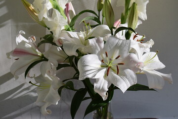 Bouquet de lys Zambési et glaïeuls White Prosperity