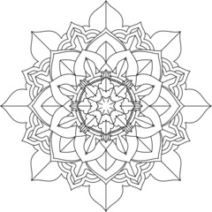 Easy Mandala coloring book simple and basic for beginners, seniors and children. Set of Mehndi flower pattern for Henna drawing and tattoo. Decoration in ethnic oriental, Indian style.