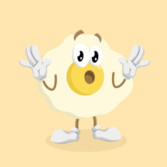 Egg Logo mascot surprise pose