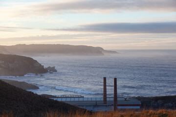 View of the Cantabrian Sea from the town of Salinas, Asturias, northern Spain