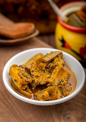 Homemade raw mango pickle, mango pickle is a traditional Indian condiment made with raw mangoes, spices and oil.