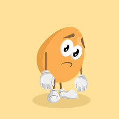 Egg Logo mascot sad pose