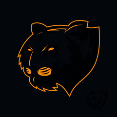 Black Tiger Esport Logo Free Vector Premium