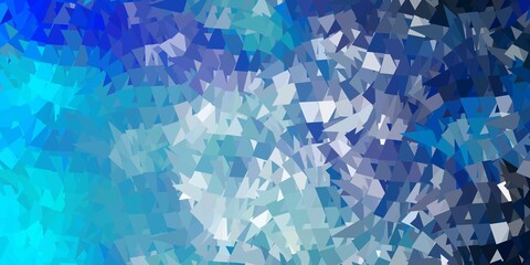 Light blue vector triangle mosaic backdrop.