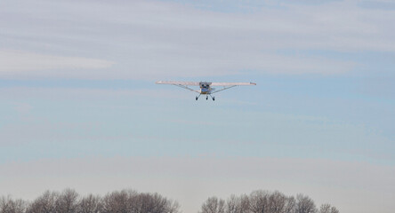 Ultra light plane flying