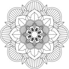 Easy Mandala coloring book simple and basic for beginners, seniors and children. Set of Mehndi flower pattern for Henna drawing and tattoo. Decoration in ethnic oriental, Indian style.