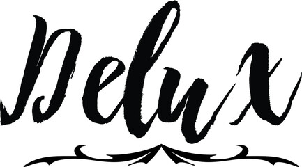 Deluxe Bold Calligraphy Black Color Text On White Background