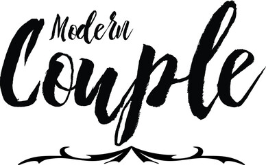 Modern Couple Bold Calligraphy Black Color Text On White Background