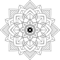 Easy Mandala coloring book simple and basic for beginners, seniors and children. Set of Mehndi flower pattern for Henna drawing and tattoo. Decoration in ethnic oriental, Indian style.
