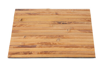 vintage bamboo tray on white background